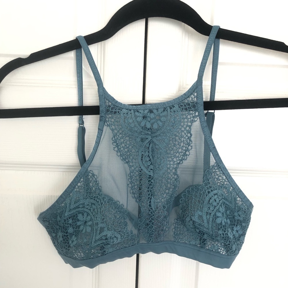 Teal Victoria’s Secret Unlined Lace Bralette Size S